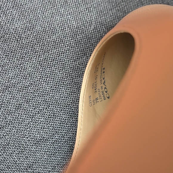 Coach VAE Leather Slingback Studded Flat Skimmers - Picture 6 of 8